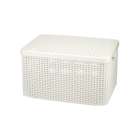 Корзина RATTAN STYLE BOX L 30л+крышка кремовая