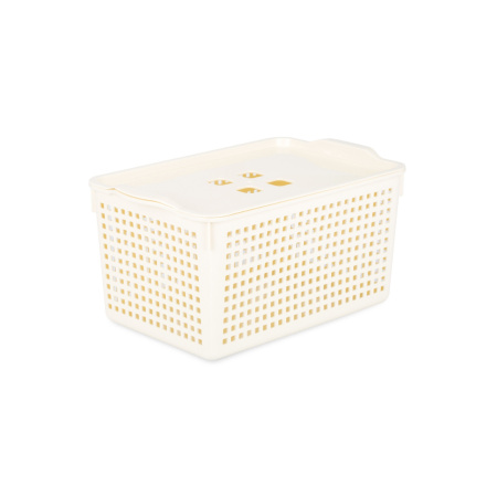 Корзинка Лофт слоновая кость 5.3л с крышкой