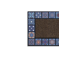 Коврик придверный MOSAIC QUADRO синий 76x45см