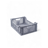 Корзина для хранения складная CASSA M серая 15л