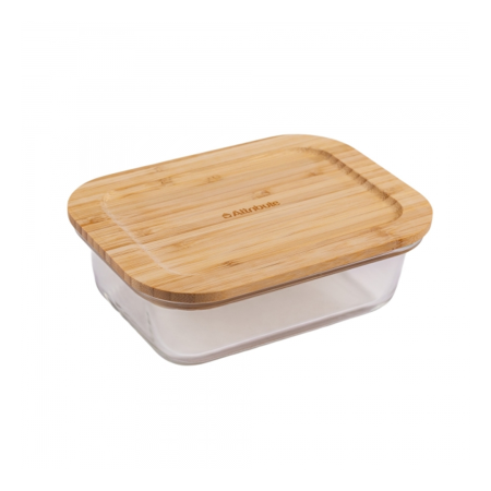 Контейнер из боросиликатного стекла с бамбуковой крышкой BAMBOO TOUCH 640мл
