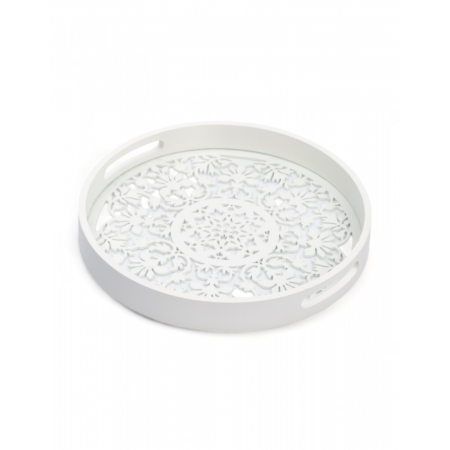 Поднос круглый WHITE LACE 30см