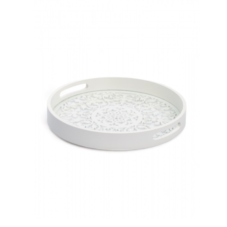 Поднос круглый WHITE LACE 30см