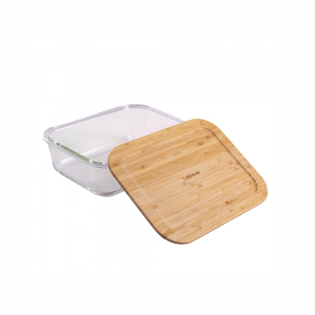 Контейнер из боросиликатного стекла с бамбуковой крышкой BAMBOO TOUCH 1520мл