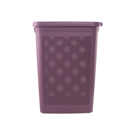 Корзина для белья DIAMOND фиолетовая 48л 44.5х28.3х59.2см узкая