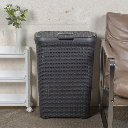 Корзина для белья RATTAN STYLE 40л темно-серая