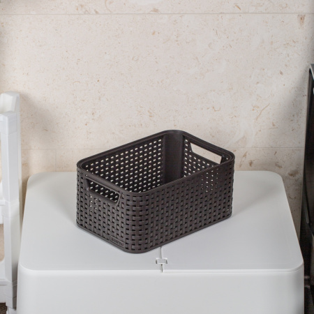 Корзина универсальная RATTAN STYLE BOX M темно-коричневая